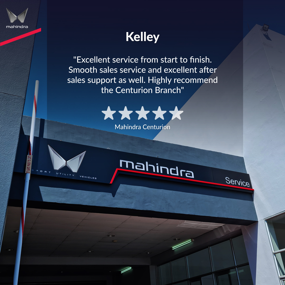 Read Kelley's glowing five-star review and find out what makes our service exceptional! Locate your closest branch to witness the Mahindra difference firsthand.​ ​ Locate a dealer now: brnw.ch/Findadealer​ ​ #MahindraSA