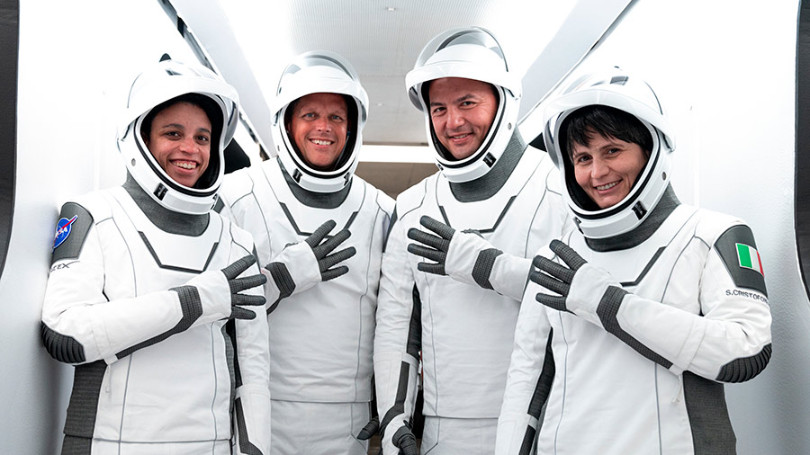 #OTD 4/27/2022: @NASA's @SpaceX #Crew4 🚀launched to the @Space_Station - #CrewDragon's 4th #NASA @Commercial_Crew operational flight, and its 7th overall crewed orbital flight. L to R: @astro_watkins, @Astro_FarmerBob, @astro_kjell, @AstroSamantha