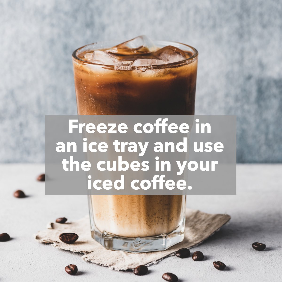 Like your iced coffee ☕️ strong until the very end? ❄️Freeze coffee in an ice tray and use the cubes to keep that iced drink good to the last drop. 🤯 What's your favorite way to get your caffeine fix? Drop it below! #coffee #icedcoffee #kitchentips