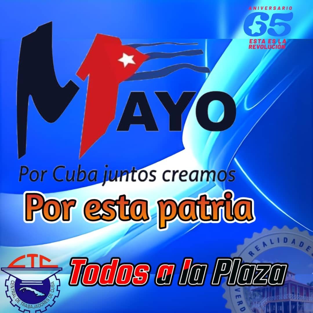 Que no falten la alegría y los colores este 1ro de Mayo. Todos juntos vamos por más victorias 🇨🇺🇨🇺🇨🇺. #1Mayo #HolguinSi #DeZurdaTeam