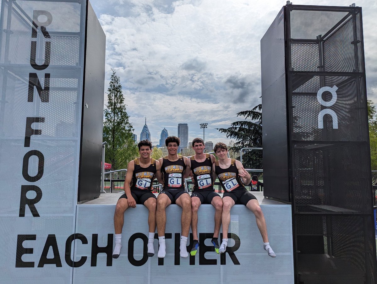 Another great day at the Penn Relays for the Highlanders!! 4x400 team of Noah Traverso, Julian Pierre, Colin Menier and Lorenzo Andrade took 3rd in their heat running a 3:31.64!! So proud of you!
<a href="/TrackWm/">WMGirlsTrack</a> @WestMilfordSupt <a href="/WMAthleticDept/">WMAthletics</a> <a href="/WMTHSPrincipal/">WMTHS Principal</a> <a href="/DanNovak14/">Dan Novak</a> <a href="/Bleslie_22/">Brian Leslie</a>