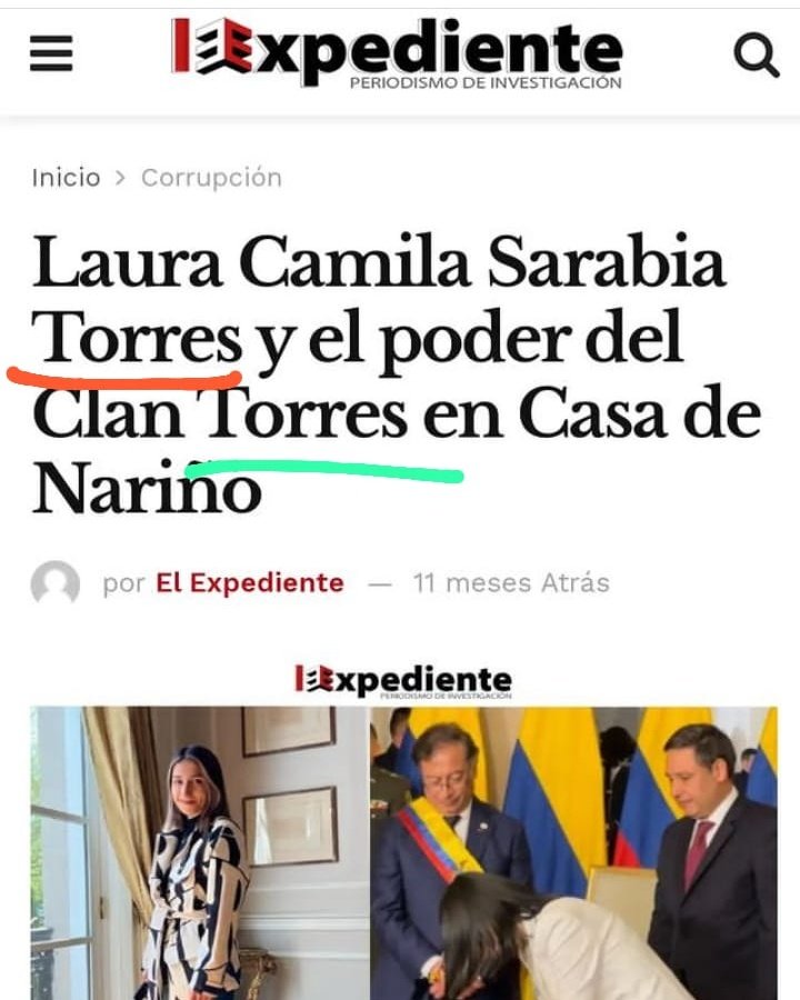 yamalamin435's tweet photo. @Danielbricen @RevistaSemana @Danielbricen QUE ES LAURA CAMILA SARABIA TORRES DEL #CLANTORRES PUES VEO QUE LLEVA ESE APELLIDO DE SEGUNDO? https://t.co/0AcOx6ycg8