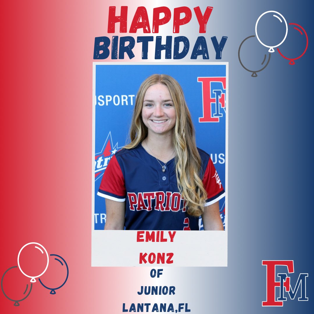 fmu_softball's tweet photo. Happy Birthday @emily_konz !!🥳
We hope you have a wonderful day! 🤩

#GoPatsGo | #SwampEm https://t.co/Bjqd21wdke