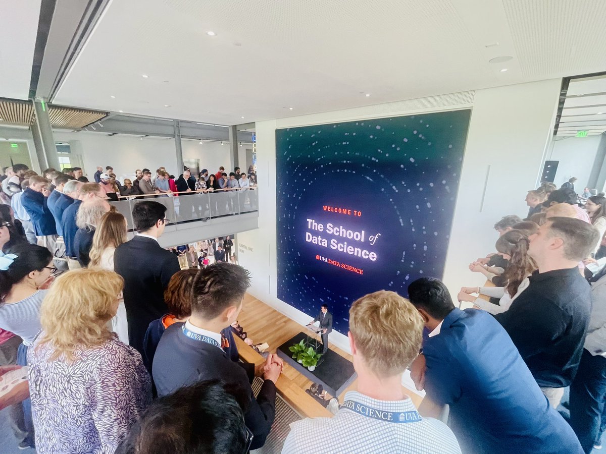 The new School of Data Science building is officially open!  Congratulations to Dean Phil Bourne and all who have contributed to the creation of this wonderful new space, especially Jaffray Woodriff. And special thanks to Gov. Glenn Youngkin for joining us yesterday.