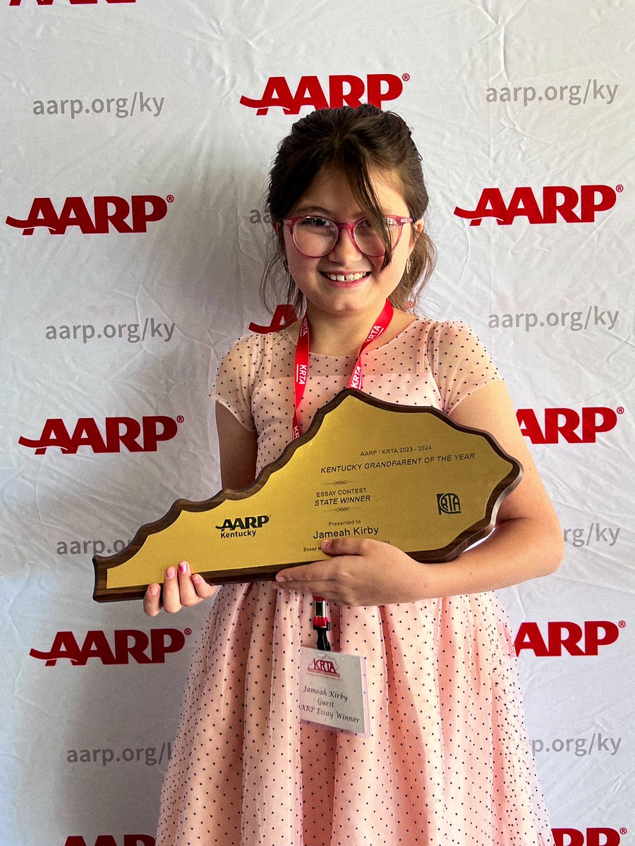 AARPKY's tweet photo. “I write for fun and love my mamaw,”Jameah Kirby on why she wrote her award-winning essay. She’s a 5th grader at Metcalfe County Elementary in Edmonton. 

Congratulations Jameah🥳 #grandparents https://t.co/1UzoQR11di