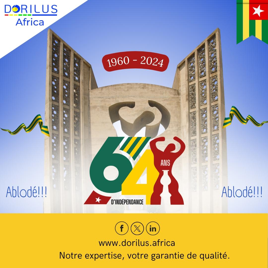 Joyeuse Fête d'Indépendance du Togo ! 🇹🇬 Aujourd'hui, c'est avec une grande fierté que nous célébrons les progrès du Togo.  Ensemble, continuons à construire un avenir meilleur🎊🎆
 Togolais viens, bâtissons la cité !
#construction #Dorilusafrica