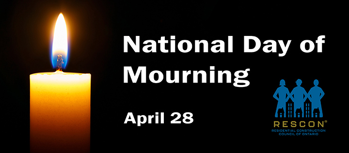 April 28 is the National Day of Mourning in Canada. RESCON is committed to making construction worksites safe and ensuring that action is taken to improve health and safety in the workplace. #DayOfMourning #construction