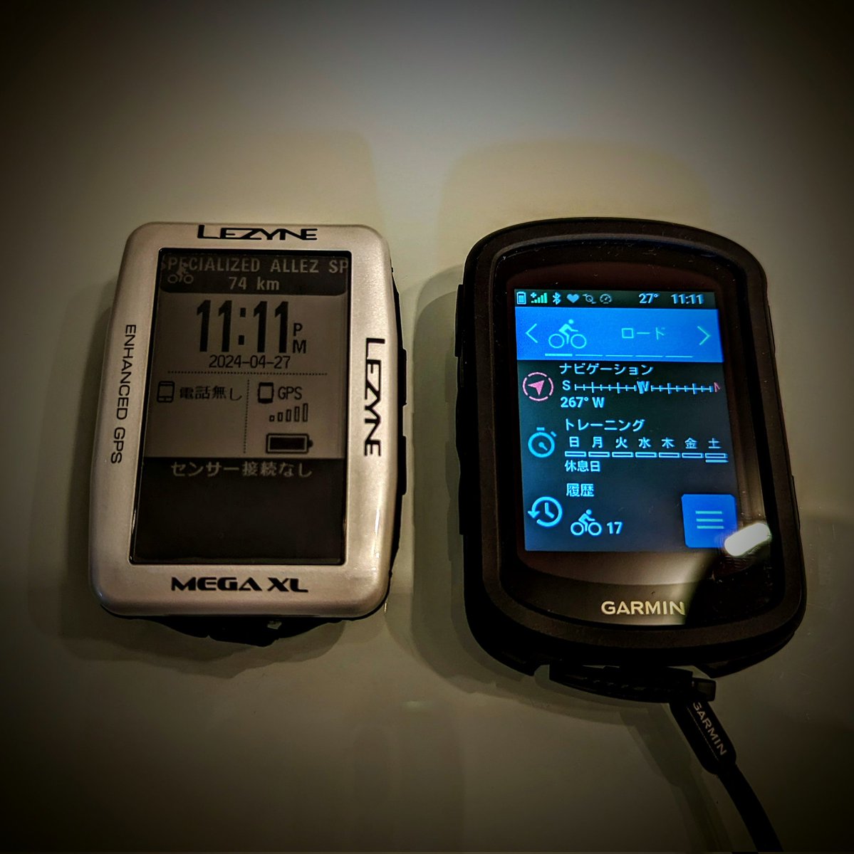 dieingmessage's tweet photo. 今のところサイコン付けてなくて、GARMINの965(スマートウォッチ)でログ取ってたけど、今日は暫定でLEZYNE使ってみた。
しっくり来なかった。
やっぱGARMINだわ。買ったまま寝かせてた840を起動!明日からコレで行く。
そして今日は飲まずに寝るw
#Garmin #Edge840Solar #Lezyne #MegaXlGps https://t.co/5rZlg4xVHY