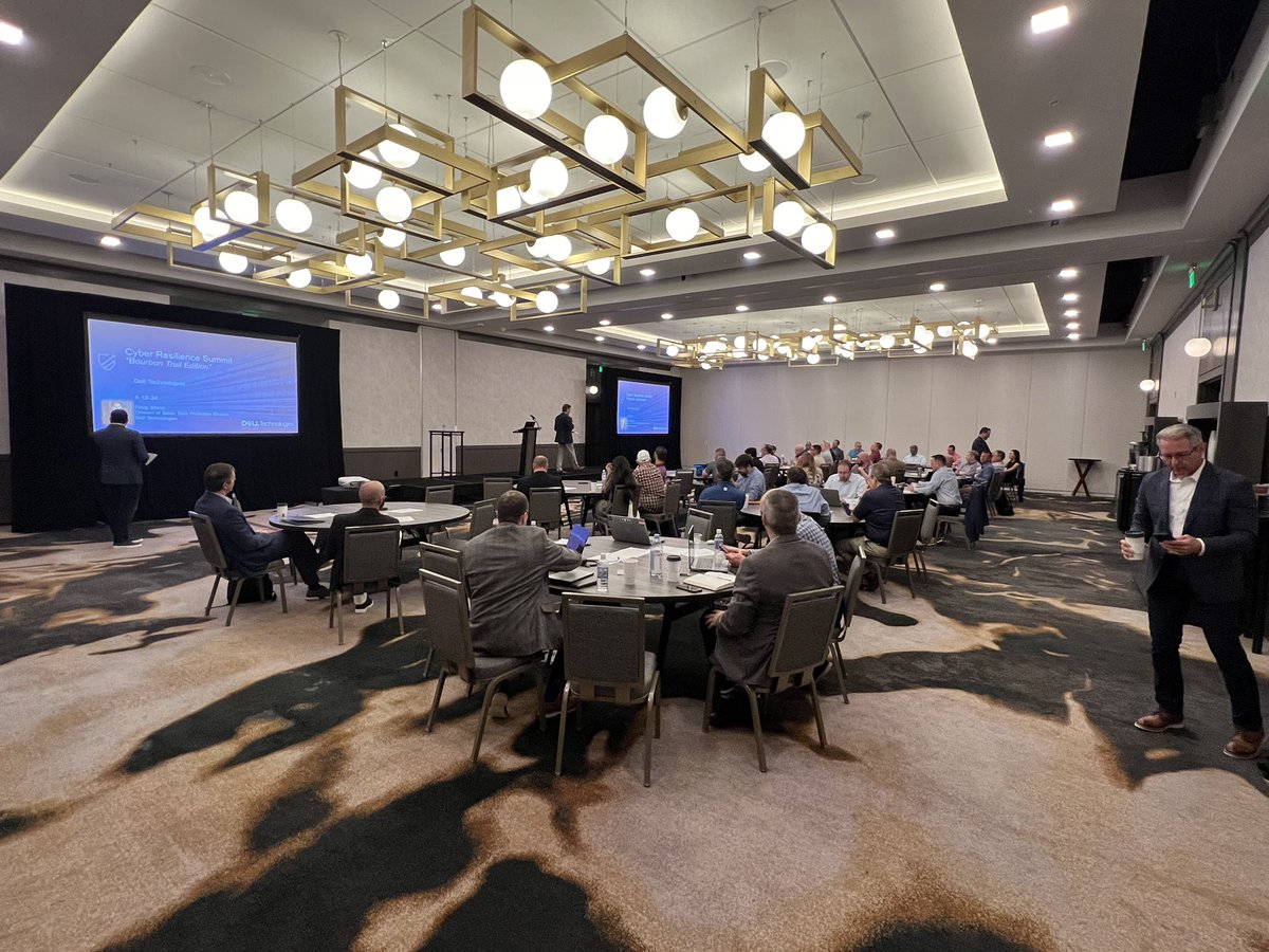 DougStevie's tweet photo. Great experience working w the FBI, Dell and WWT during our recent Cyber Resilience Summit.   It’s unreal how creative the bad actors are getting to steal your data/money.   Think before clicking on those unknown links…. or just call Dell. 😊

#DellTechnologies
#CyberResilience https://t.co/wXNGDEmURJ