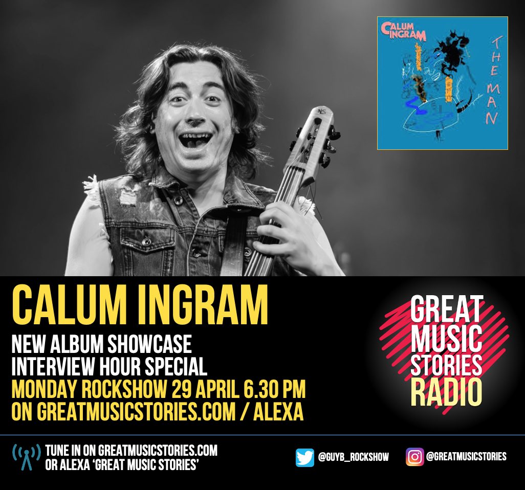 GuyB_rockshow's tweet photo. The rock cellist @calum_ingram is back from some super fun chat. Interview hour special. Monday rockshow 6.30pm. News too on the new album ☮️😎 https://t.co/SOTXKA8yb2
