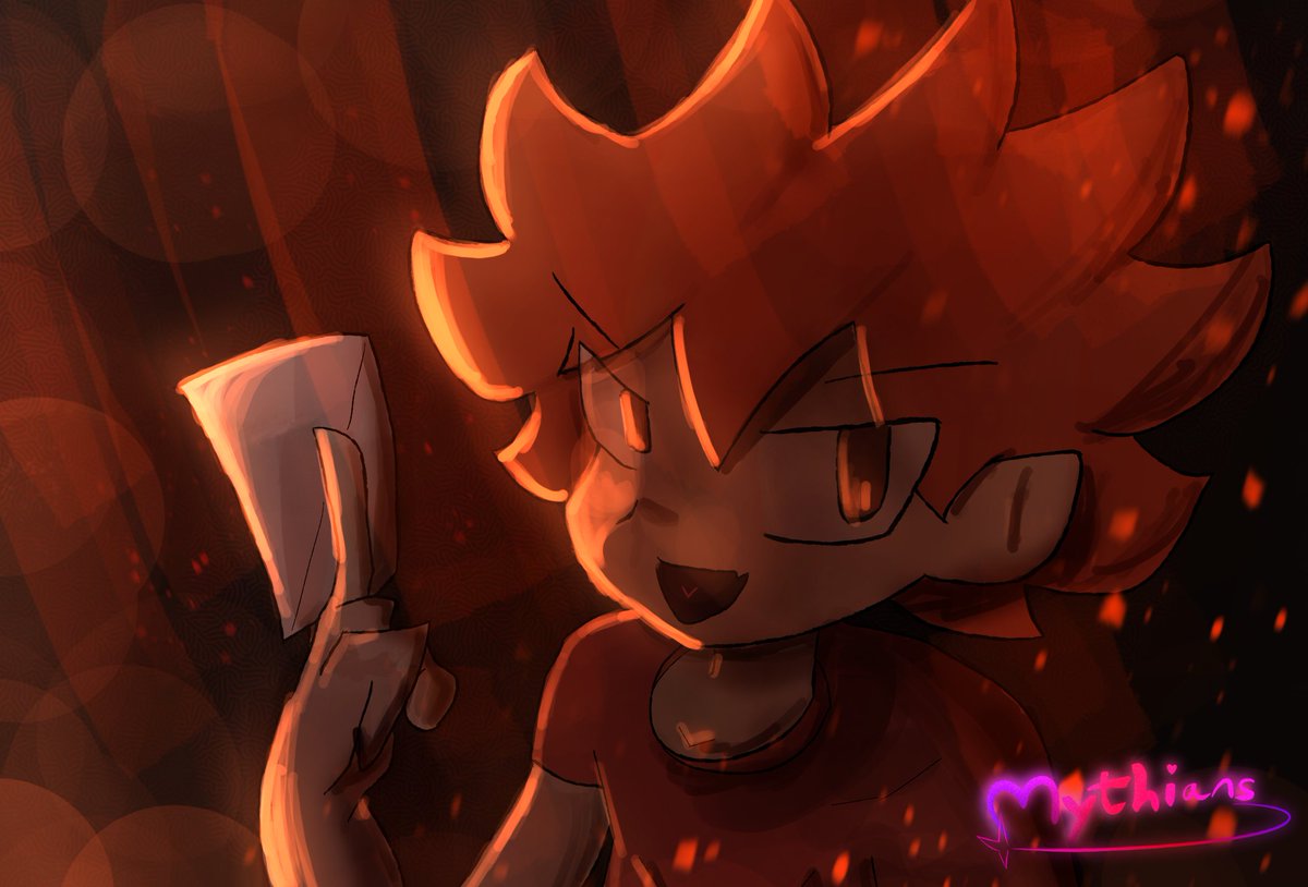 There are less than 3 weeks left until #IndieAnimationDay on May 16th, so today we are showcasing the second of three main characters in MYTHIANS!

Meet Mico Fire, a powerful battler who always finds a path to victory. He also might have a teeeeny tiny obsession with fire.