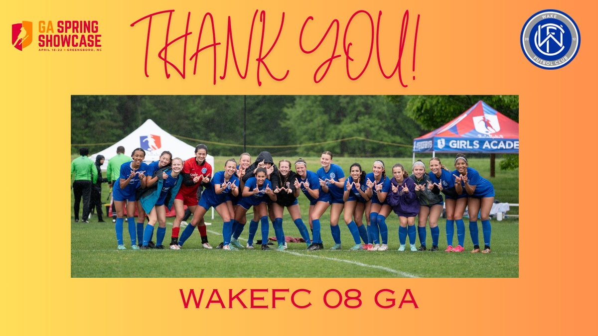 HUGE thanks to the 75+college coaches who watched <a href="/WakeFC2008GA/">07/08 WFC GA</a> <a href="/GAcademyLeague/">Girls Academy</a> Spring Showcase last weekend! We appreciate you and look forward to talking soon! <a href="/wakefutbol/">Wake FC</a> <a href="/ImCollegeSoccer/">College Soccer Truth ™</a> <a href="/ImYouthSoccer/">ECNL/GA/Recruiting/College Soccer</a> @SoccerMomInt 
<a href="/PrepSoccer/">Prep Soccer ⚽️</a> <a href="/TopDrawerSoccer/">TopDrawerSoccer</a> <a href="/TheSoccerWire/">SoccerWire</a> #thewakefcway