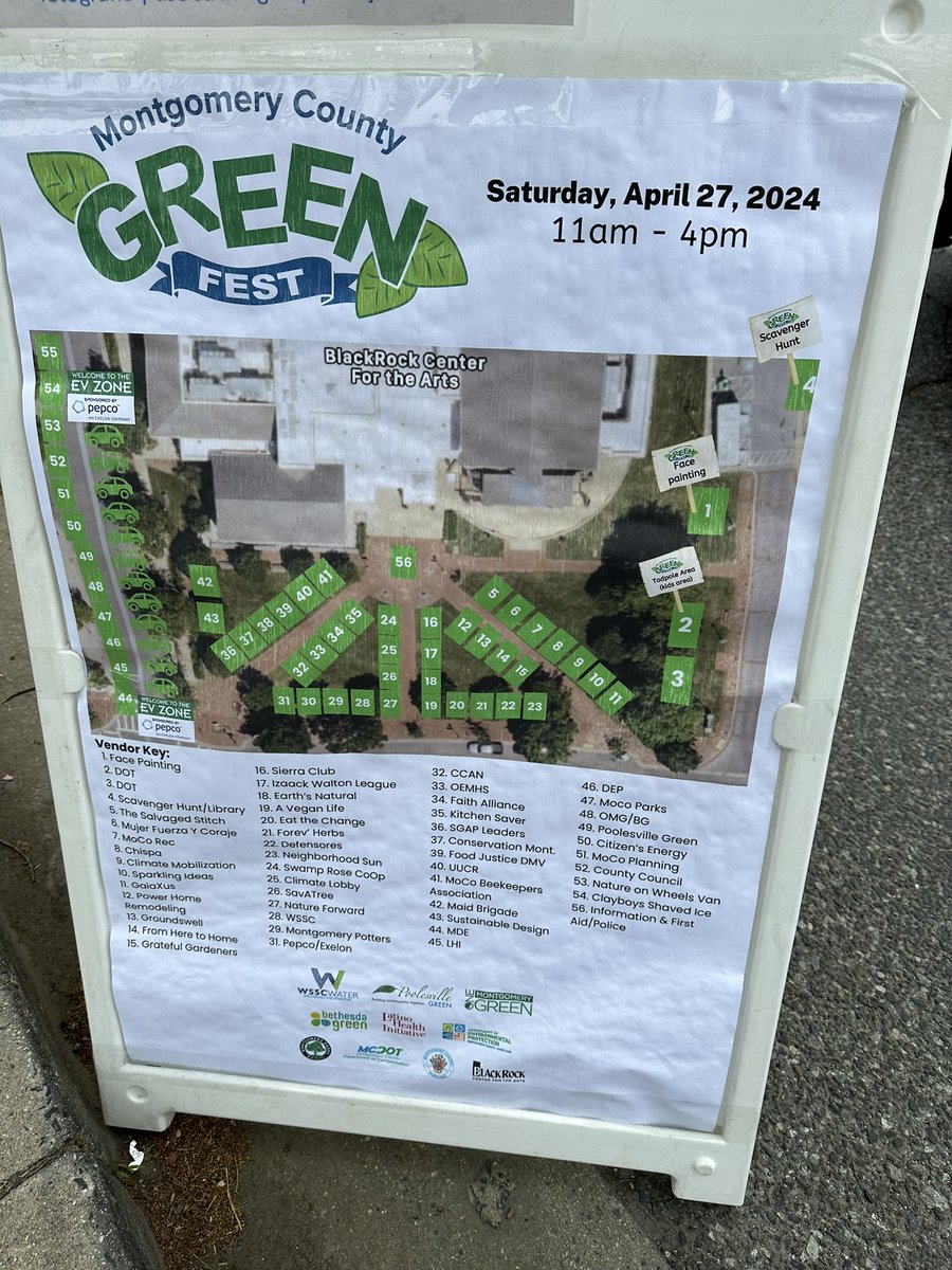 Excited to be joining @MyGreenMC today for GreenFest at the Black Rock Center for the Arts in Germantown. It might be grey and chilly today but it’s green and cozy under all these tents! @OneMontgomeryG