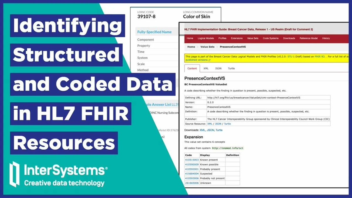 📃 Watch this #video to learn how to identify structured and coded data, which is used in HL7 #FHIR to enable consistency in representing a data set, and check out the data types used in #InterSystemsIRIS FHIR 👇 community.intersystems.com/post/video-ide… Enjoy!