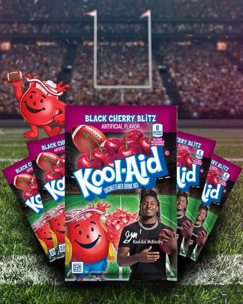 Kool-Aid is expected to release a limited-edition Black Cherry Blitz flavor in partnership with Kool-Aid McKinstry. McKinstry was drafted by the New Orleans Saints as the 41st overall pick.