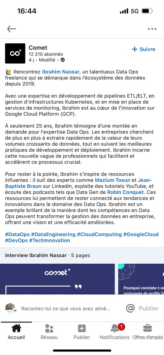 Merci pour la mention Ibrahim et @comet_freelance Content que mes contributions et publications servent d’inspiration à des personnes et leur permettent d’apprendre. linkedin.com/posts/hellocom… @GroupBees1 @GoogleCloudTech @GoogleDevExpert #GoogleCloud