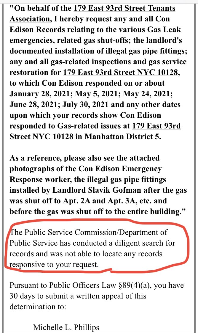 17993rd's tweet photo. @Maravich69 @NewYorkFBI @NYC_DOI @SDNYnews @NewYorkStateIG @ManhattanDA @NYCSpeakerAdams @bdlimm @CMPiSanchez @FDNYFC @JulieMenin We did a #FOIL request for @ConEdison Records of the MULTIPLE GAS LEAKS CAUSED BY GOFMAN'S ILLEGAL PLUMBING WORK so we could obtain names &amp;/or badge #s of the workers Gofman BRIBED (by cross referencing) as they can testify against Gofman. But lo &amp; behold, #ConEd said NO RECORDS. https://t.co/CMHo8VoW5j