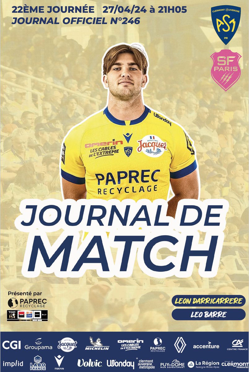 🗞️Le Journal de Match avant la rencontre #ASMSFP est en ligne Léon DARRICARRERE à la UNE #YellowArmy ➡️calameo.com/read/005805084…