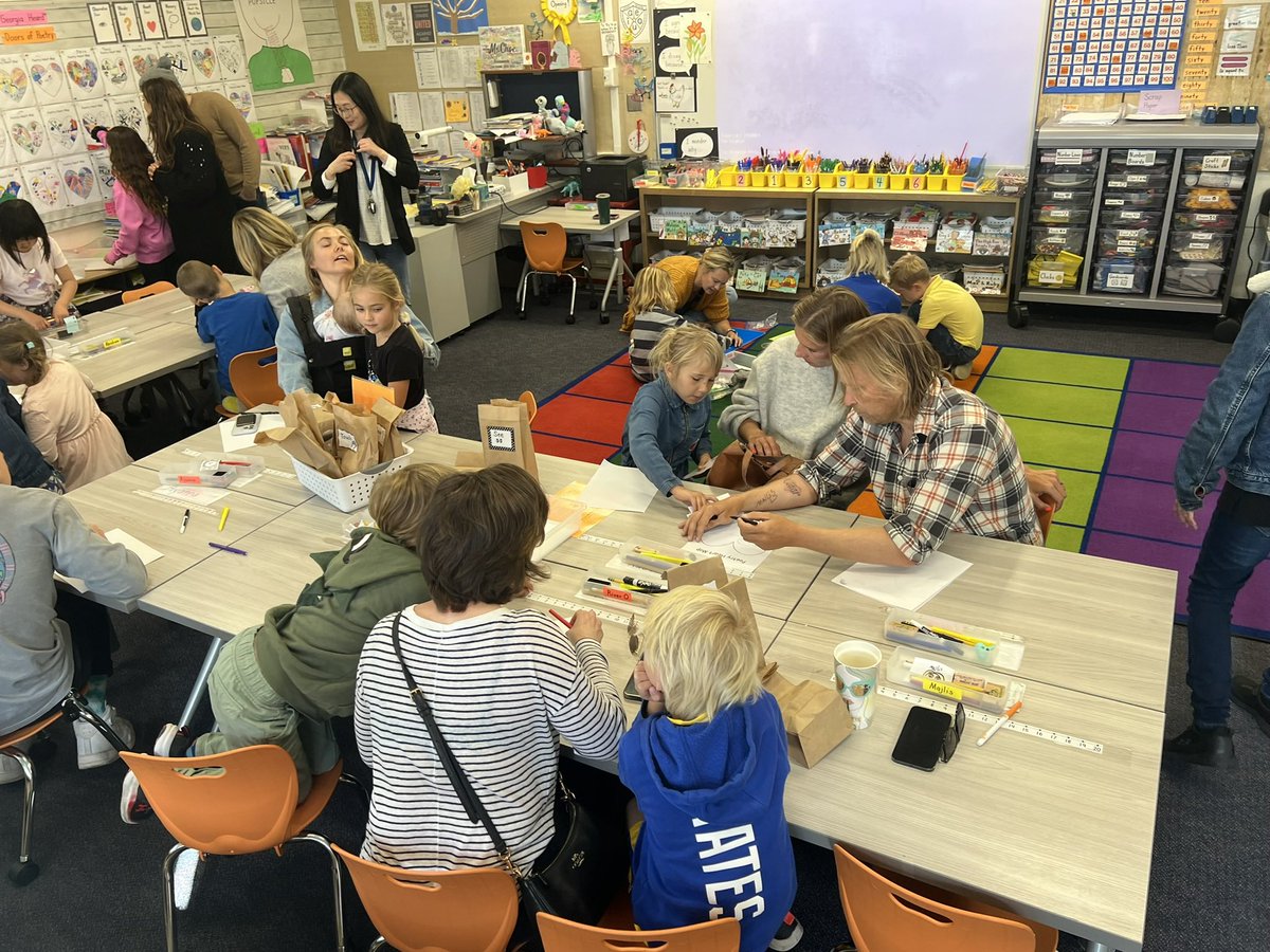 📝👩‍👧‍👦 Roles reversed as students became the teachers, guiding their loved ones through poetry centers in Ms. Choe's 1st grade class. A magical moment of learning and bonding, fostering creativity and collaboration! #FamilyEngagement #PoetryEducation #LearningTogether (1/2)