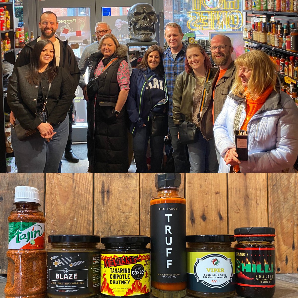 What a brilliant visit from @LeedsFoodTours ... this lovely foodie group enjoyed a private tasting session locked in shop ... This is what they tried: 🔥 Tajin - dried lime, salt & chilli - on melon 🔥 Chilli Salted Caramel Spread 🔥 Tamarind & Chipotle chutney on cheese 🔥…