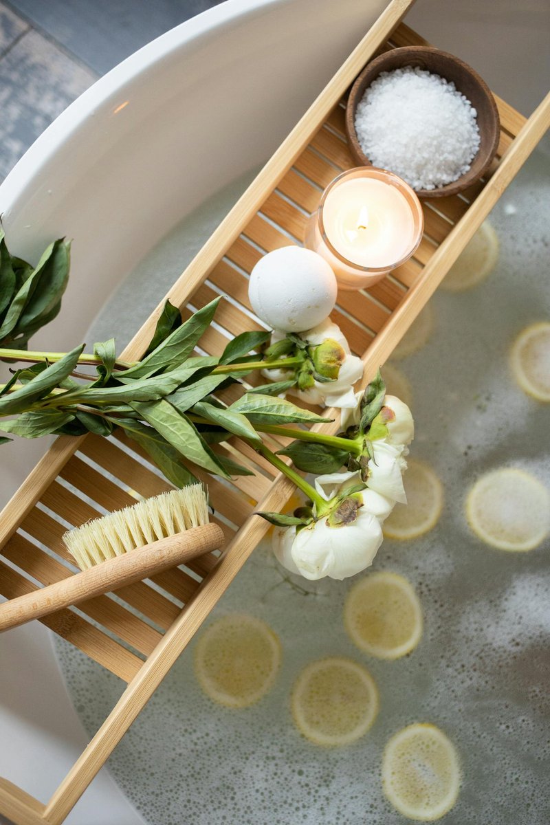 1.Spa Sanctuary: Transform your bathroom into a luxurious spa oasis with plush towels, scented candles, and decorative bamboo accents. Add calming colors like soft greens or serene neutrals.

 #SpaAtHome #RelaxationStation #ZenDecor #SpaVibes #BathroomSanctuary #TranquilSpaces