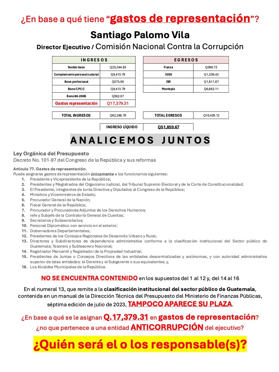 #BREAKING Y a esto, cómo le llamamos #GUATEMALA? Salario y bonos MÁS ALTOS que todos los ministros, ¿por qué? Lea lo de los GASTOS DE REPRESENTACIÓN!! Entonces? Dónde queda su 'código de ética'? #RetornoALaLegalidad #NOgastosDeRepresentación #HOY #URGENTE #AHORA24H #GT