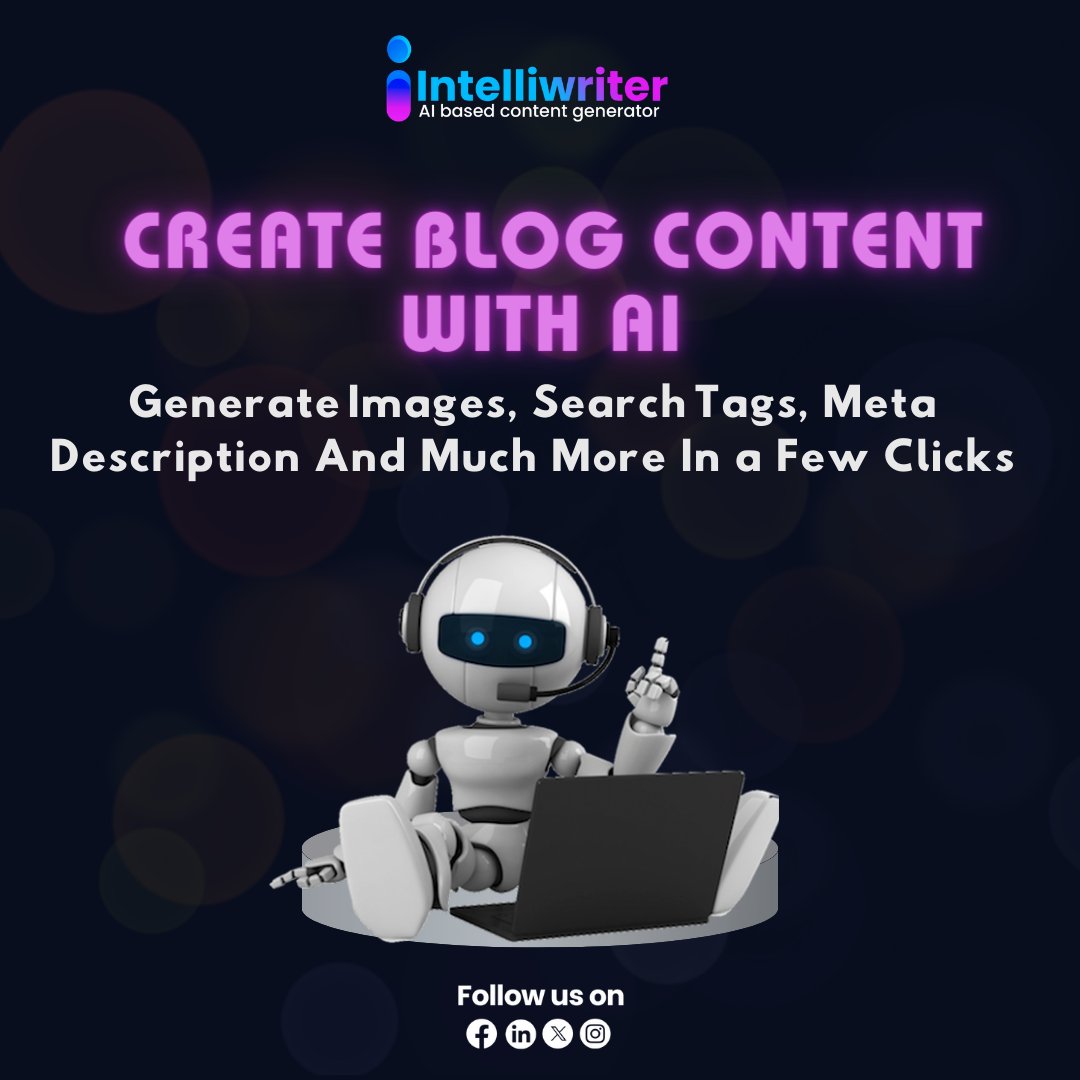 Generate captivating images, search tags, meta descriptions, and more—all in just a few clicks! 🌟

Ready to revolutionize your content creation process? Try intelliwriter today and watch your ideas flourish!💻

intelliwriter.io
#IntelliWriter #AIbasedcontentgenerator