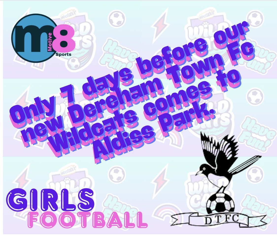 GIRLS FOOTBALL, come and join our new Dereham Town Fc Wildcats. Saturdays 9-10am. @DerehamTown @TomToastyParke @Grantholt31