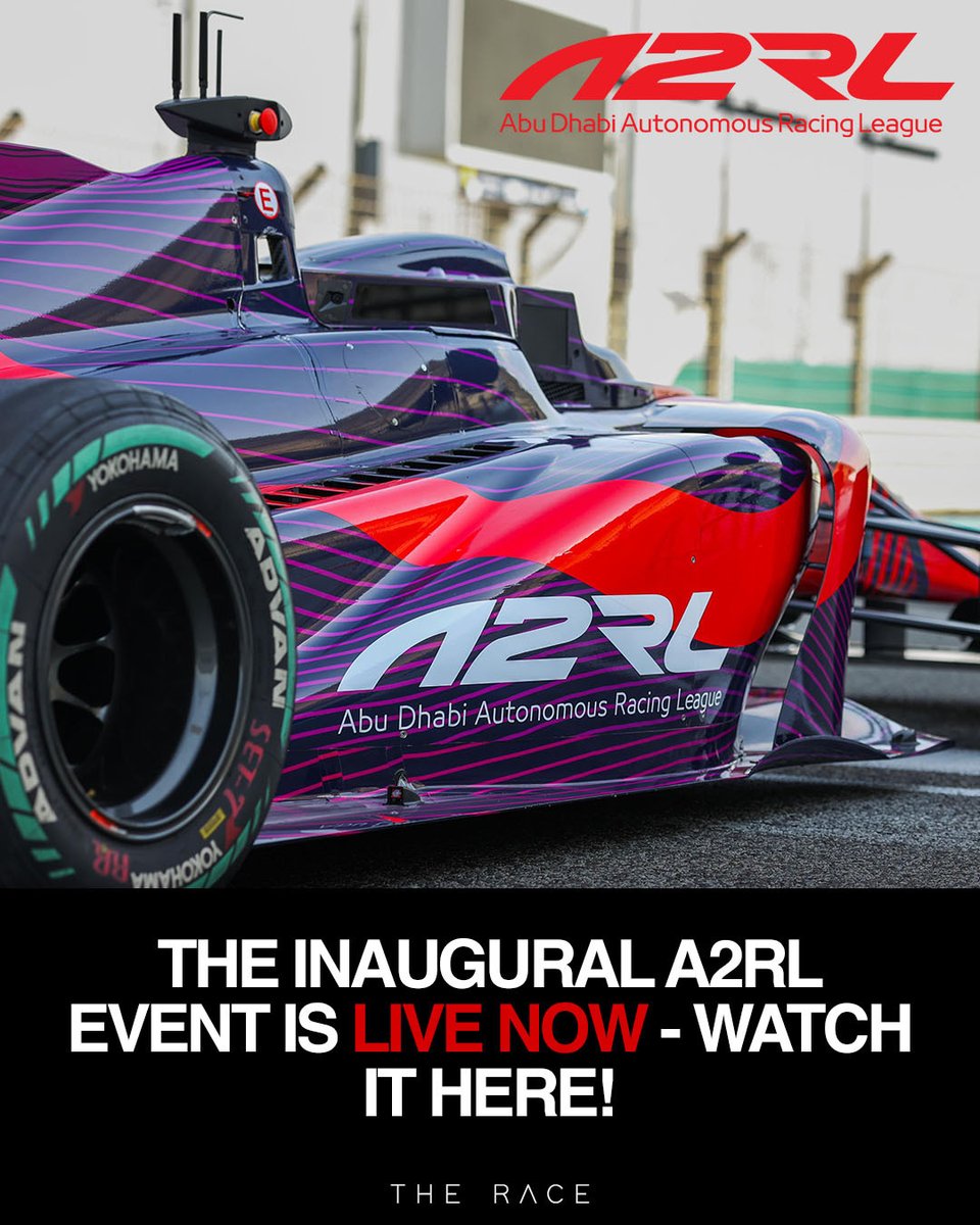 🚨 The pioneering inaugural @A2RLeague event from the Yas Marina Circuit is live in FIVE MINUTES! You'll be able to catch *all* of the action from 4pm UK time via the link below! #ad #A2RL 🖥️ youtube.com/watch?v=HZPj9i…