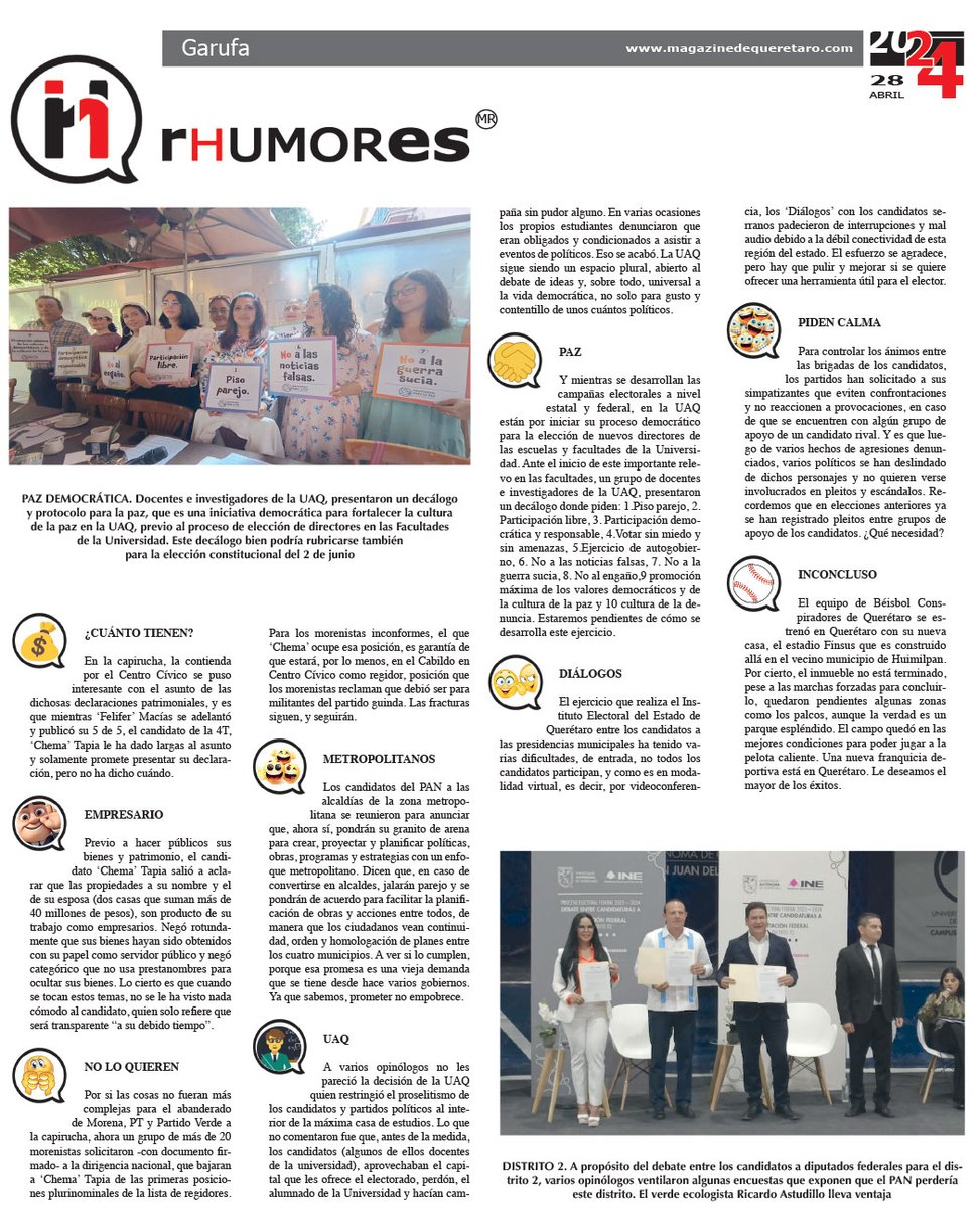 AndresEstevezMx's tweet photo. 😂🫣 Estos son los #RHUMORES de la semana! La comedia y el runrún del acontecer local y nacional! Chequen las versión digital en el link!
ℹ️ https://t.co/Dzuc0sqkat https://t.co/F808u84Zci
