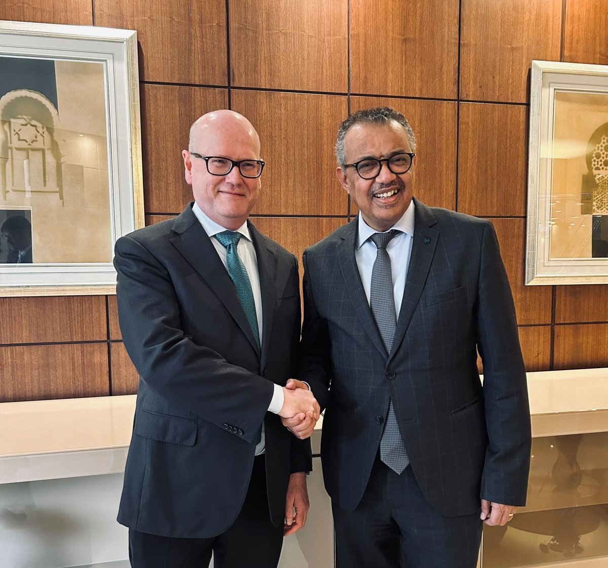 Together with @WHO @DrTedros, very positive exchanges on how our two institutions are cooperating to improving global health and supporting universal healthcare - eradicating polio, and strengthening primary healthcare.