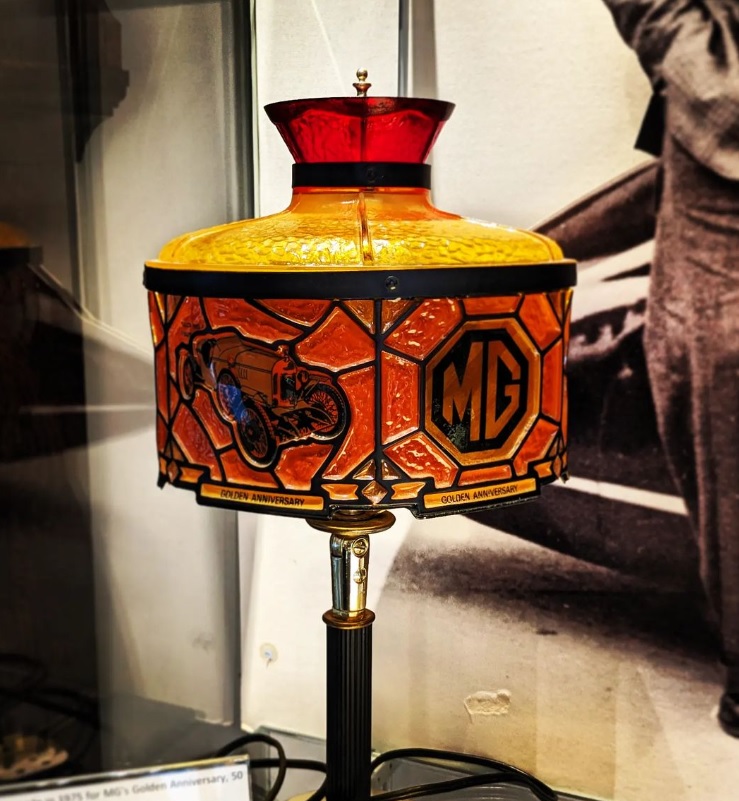 This lamp was made in 1975 for MG's Golden Anniversary, 50 years since the 'Old No1' in 1925. #MG100 #MGCars #MG #Abingdon #Oxfordshire