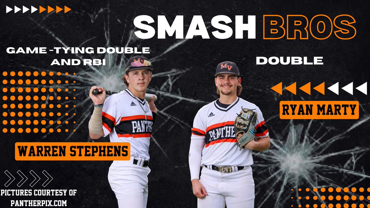 Our #SmashBros award goes to Warren Stephens for jump-starting the offense with his game-tying double and RBI and Ryan Marty's double off the wall. @MVISD @PantherSportsMV @rcaudiosports