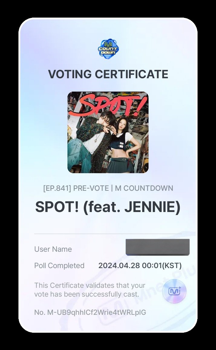 📢 MCOUNTDOWN PRE-VOTE BLINKS it's RESET TIME! Continue voting and let's increase our voting percentage. #SPOT #JENNIE #BLACKPINK @BLACKPINK