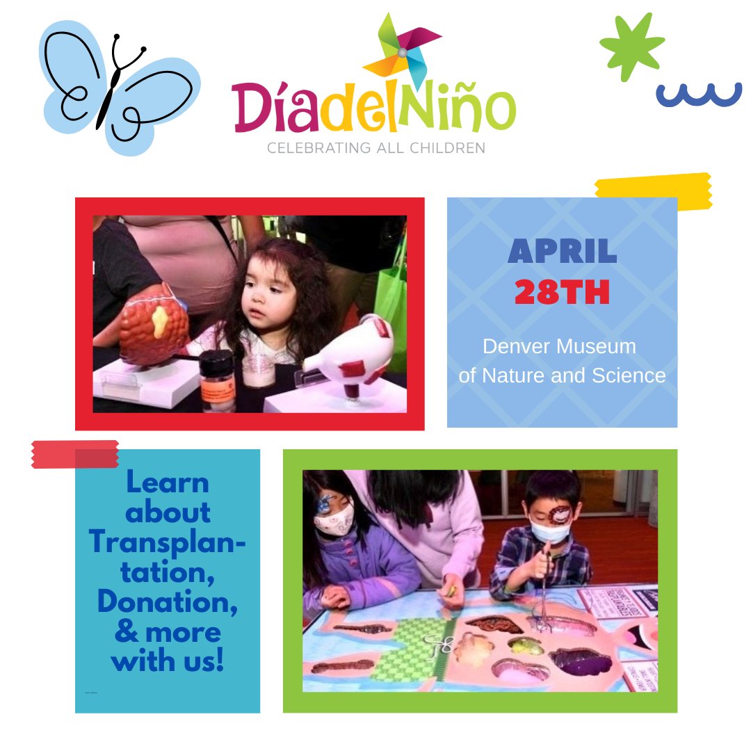 This Sunday, April 28th, we will be celebrating Children's Day at the Denver Museum of Science and Nature. Find our information and education booth on the science behind transplantation!