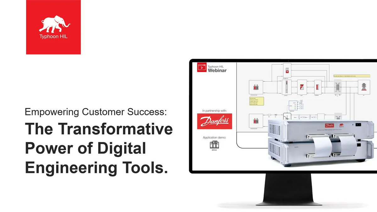 TyphoonHIL's tweet photo. The video recording of our latest webinar with @DanfossDrives on Empowering Customer Success: The Transformative Power of Digital Engineering Tools is now available!

Register here to access it: https://t.co/j77LFhxaWa

#PowerElectronics #HILTesting #Drives #CustomerSupport https://t.co/192Wkk1i3s
