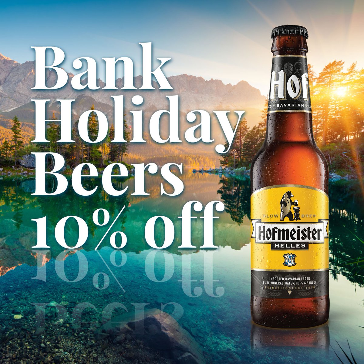 We can't guarantee sunshine but we can make sure your beer is bright and golden for the Bank Holiday. 🍺 Here's a special 10% off at the Hof Shop. Use code MAYDAYBEERS when you check out before midday on Thurs 2nd May. hofmeister.pulse.ly/lqupsqtqmu #FollowTheBear #BankHoliday