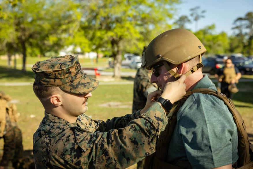 U.S. Marines with 1st BN, 10th Marine Regiment, @2dMarDiv, hold an 'In Their Boots' day. It is an opportunity for the families to experience a day in the life of their Marine or Sailor and continue building camaraderie within the unit. @USMC @DeptofDefense #marines #military