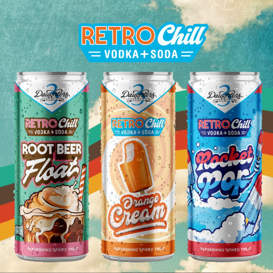 Reto Chill Vodka + Soda 🍨🥤 Bringing back those old-school flavors with a new-school twist—vodka. While they might not be exactly like those ice cream truck treats, we like to think they're even better. #retrochillin Grab your Retro Chill Vodka + Soda now at select locations!