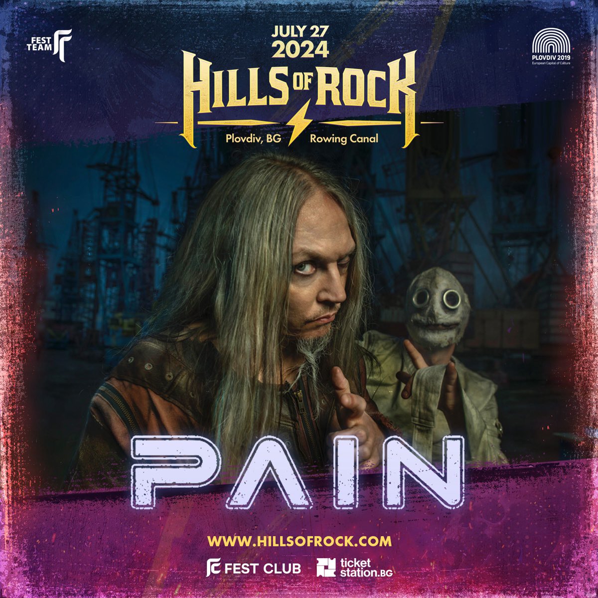 🇧🇬 HILLS OF ROCK 🇧🇬

We're stocked to be back in Bulgaria to give you one hell of a party on July 27th!⚡

Get your tickets via the link in the replies 🎫

#PAIN #IAMPAIN #PAINBand #HillsOfRock #SummerFestival #Festival #Bulgaria #Explore