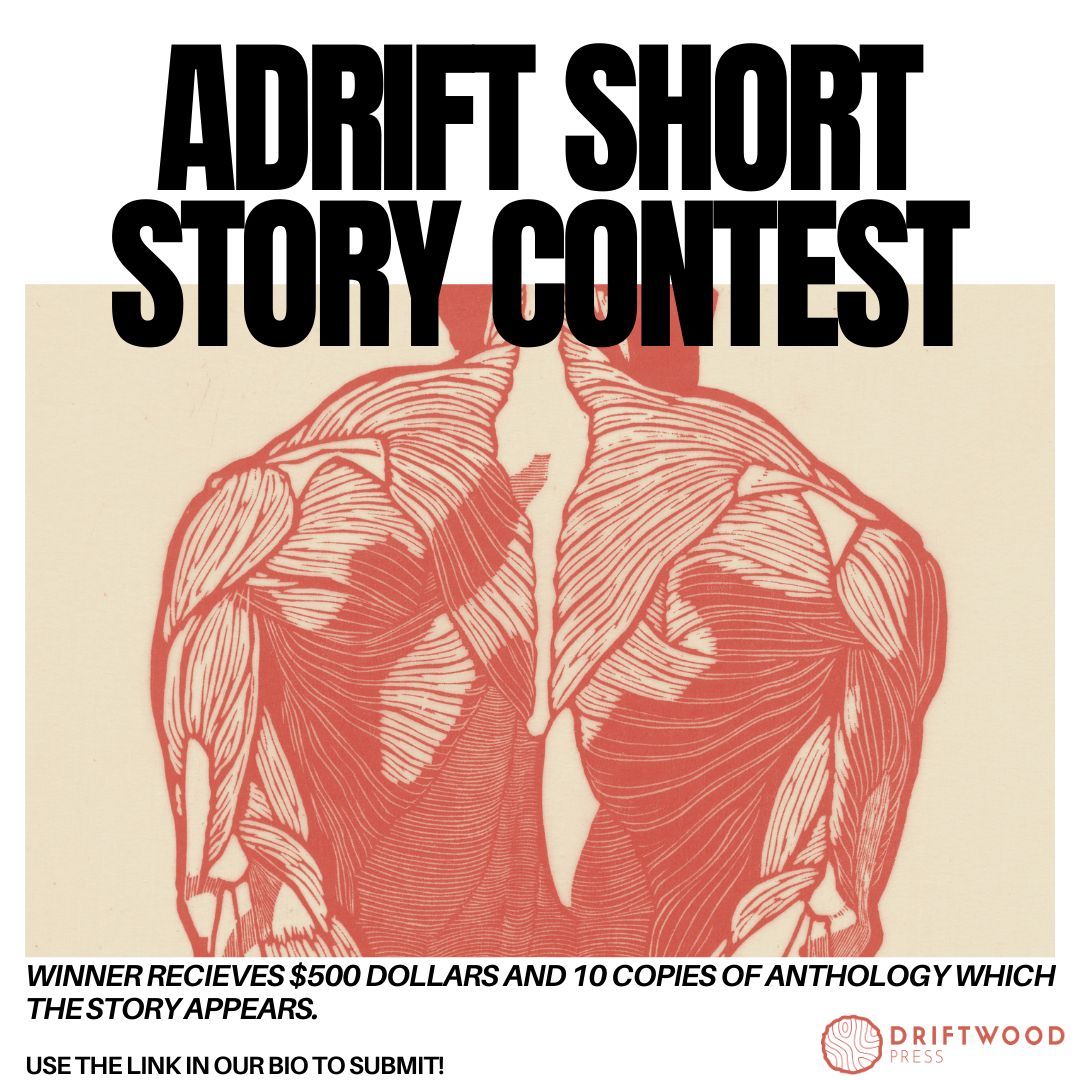 Our Adrift Short Story contests are open! Prizes include $500 and 10 copies of the work you appear in. Use the link in our bio to submit! #shortstory #writingcontest #callforsubmissions