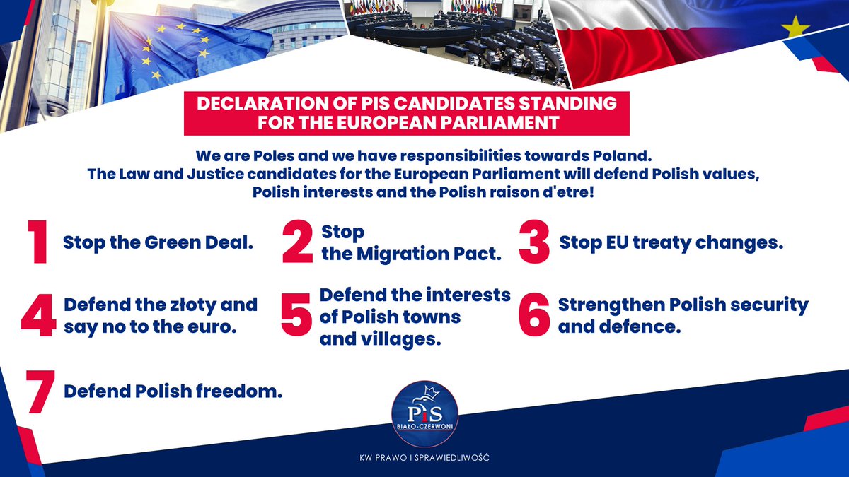 🇵🇱 We are Poles and we have responsibilities towards Poland. The Law and Justice candidates for the European Parliament will defend Polish values, Polish interests and the Polish raison d'etre!