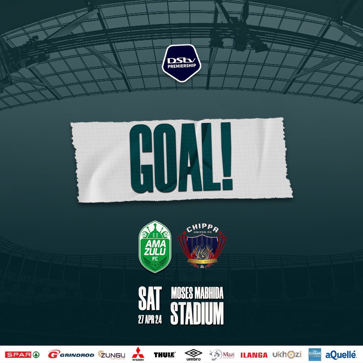 90+6' ⏰ | #DStvPremiership 🏆

GOOOAAAAL. Pule Ekstein converts from the penalty spot to put Usuthu ahead in Durban.

#AmaZuluFC 2⃣ ➖ 1⃣ Chippa

#Indlulamithi
#HebeUsuthu
#UsuthuTogether