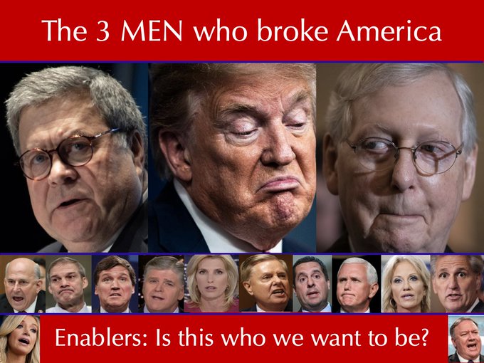 The three men, who jointly conspired to break our democracy and rules of laws in America during 2016-2020 era.