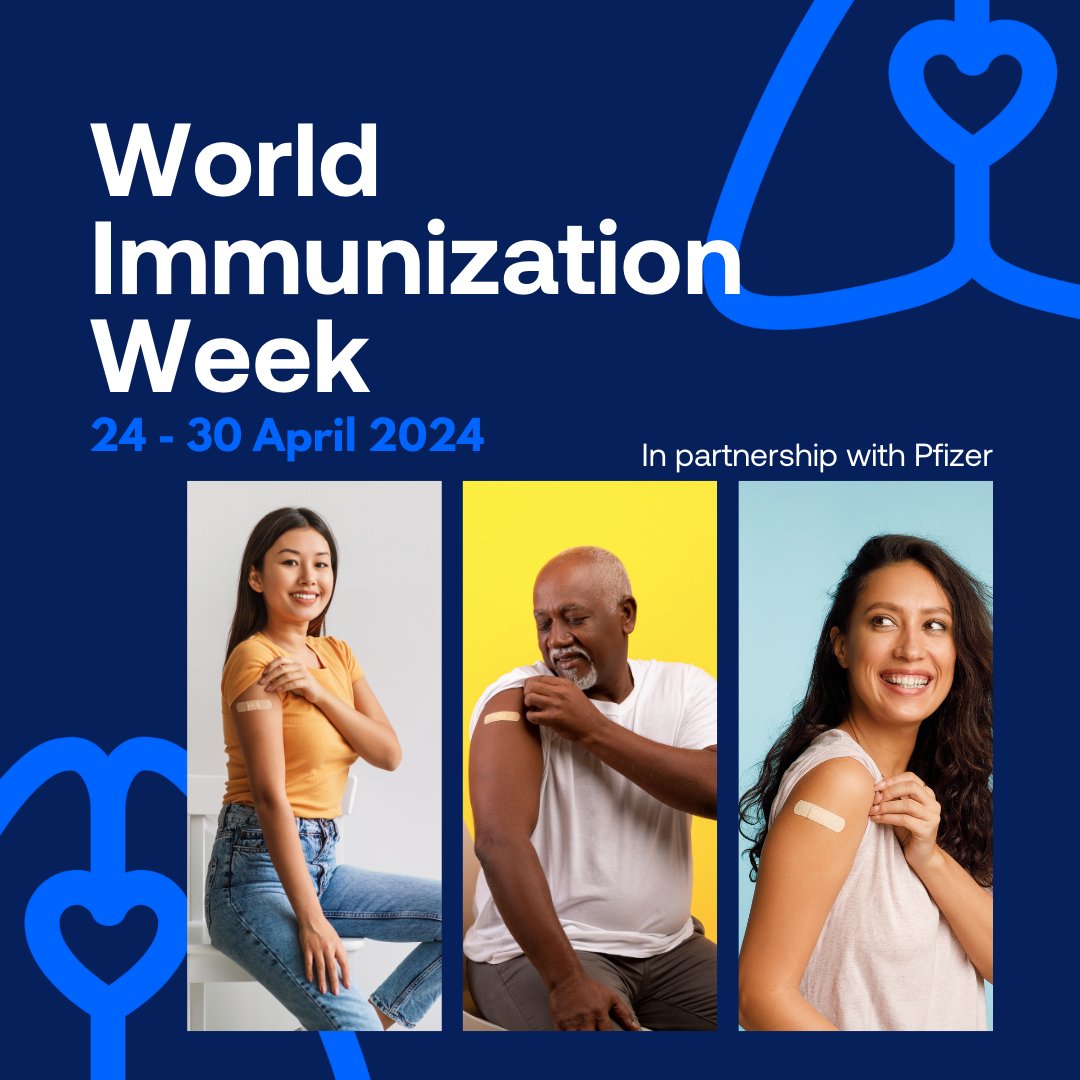 It's #WorldImmunizationWeek! Join us to spread awareness about #pneumococcalpneumonia. Learn more: Lung.org/pneumococcal (In partnership with @Pfizer)