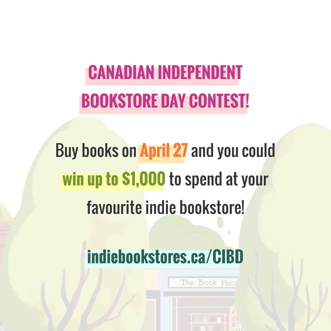 Happy Canadian Independent Bookstore Day! 

Buy a book at an indie store near you today to enter to win a gift card up to $1,000 to spend on more books! 📚

We're so proud to work with indie bookshops across the country.

How to enter: indiebookstores.ca/cibd-contest/ #CIBD2024
