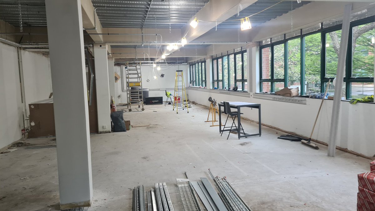 Silwoodians. This is what the interior of CPB looks like today. All of the interior walls on thr Hamilton side of the building are gone. Just 1 big space now. GIS lab, common room, labs and computing room all gone .