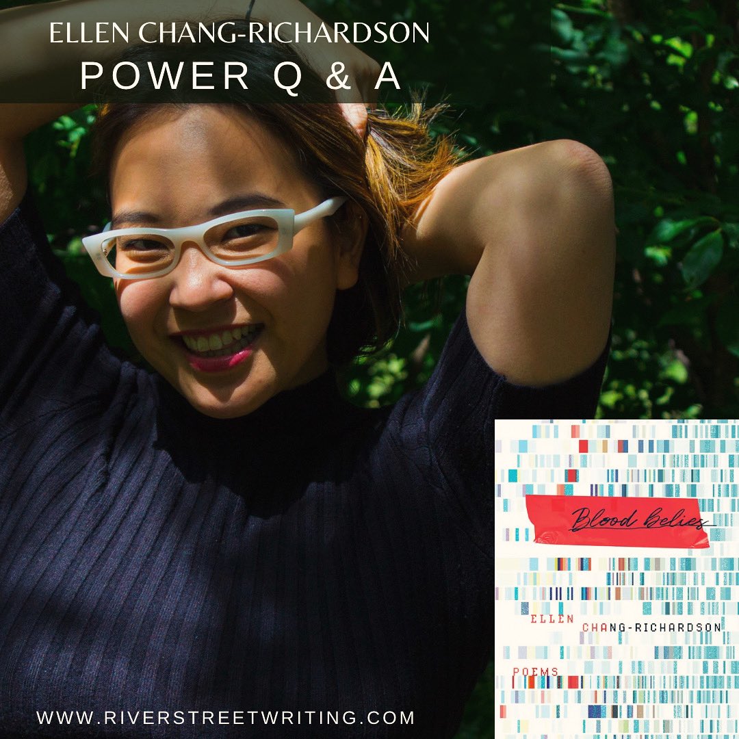 “Be intentional — ask yourself: what do you want the words, spacing, enjambment, marks (i.e., commas, dashes, etc.) and blank page to say?” Read our recent Power Q & A with Ellen Chang-Richardson: riverstreetwriting.com/blog/2024/4/18… (Author photo by Manahil Bandukwala.) @wolsakandwynn ✨