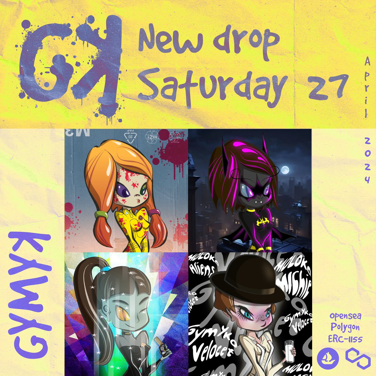 Aaaaaaannnndddd let's goooooooo!!! 🔥🔥

The bid war is open!! ⚔️⚔️

Those 4 GYMYK are waiting for you !! 
Starting at 0.007weth🤩

Choose your favorite, it's easy !!!
opensea.io/collection/gym…

GYMYK GYMYK POWER 🚀🚀

#NFT #NFTs #NFTCommunity #nftcollector #nftcollectors