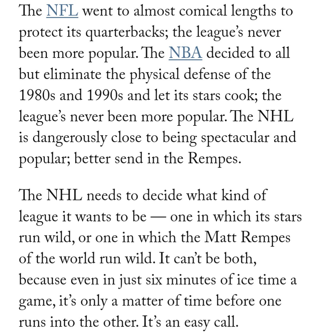 Matt Rempe plays less than 6 minutes a game. He's appeared in all of 20 games. Yet he's injured at least four players now (Bastian, Siegenthaler, Lybushkin, van Riemsdyk). Keep telling me how clean his hits are, and how great he is for the game. theathletic.com/5450951/2024/0…